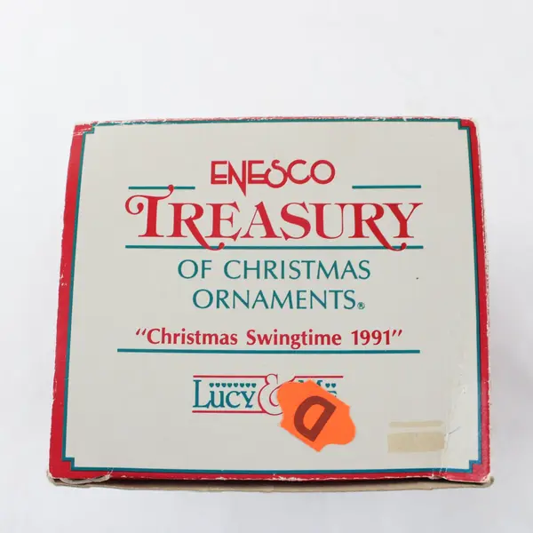 Enesco Treasury Christmas Ornament 1991 Swingtime Lucy & Me