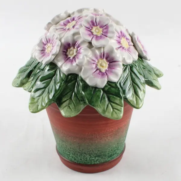 Fitz & Floyd Forever In Bloom Primroses Porcelain Lidded Box 5.5in Used