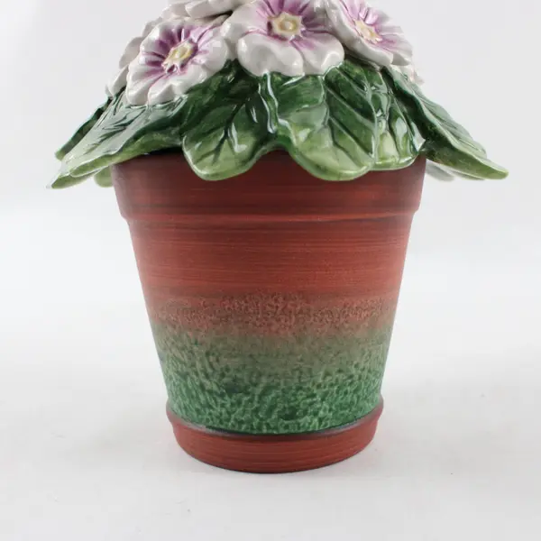 Fitz & Floyd Forever In Bloom Primroses Porcelain Lidded Box 5.5in Used