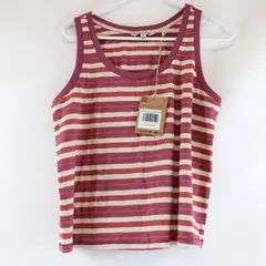 Toad & Co Boundless Jersey Scoop Violet White Orange Striped Tank Top Medium 