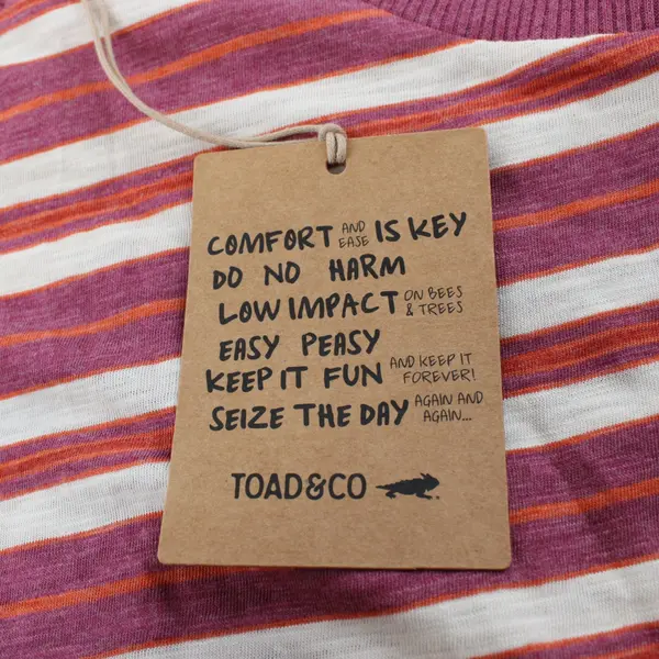 Toad & Co Boundless Jersey Scoop Violet White Orange Striped Tank Top Medium 