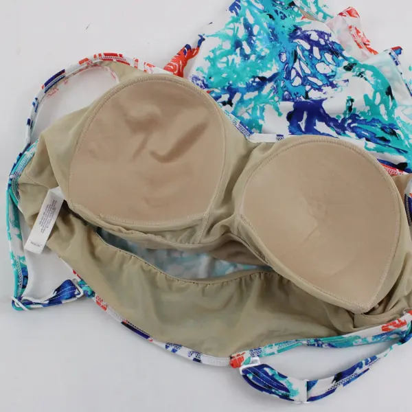 Swim by Cacique Tankini Top Blue Orange Women's Size 16