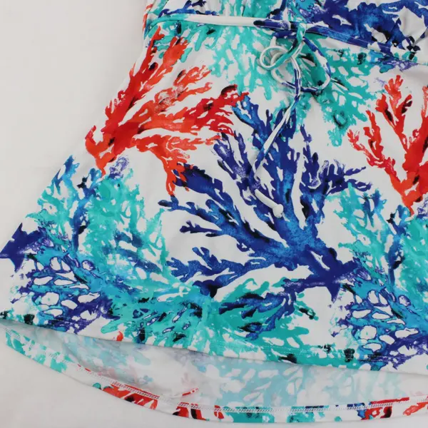 Swim by Cacique Tankini Top Blue Orange Women's Size 16