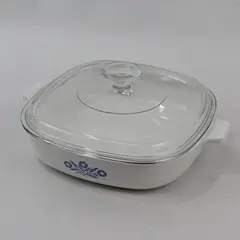 Vintage CorningWare P-9-B Blue Cornflower 9" Square Casserole with Lid