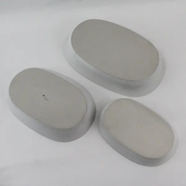 Lot of 3 White Ceramic Oblong Serving Dishes Platters 9 10.5 12.5"