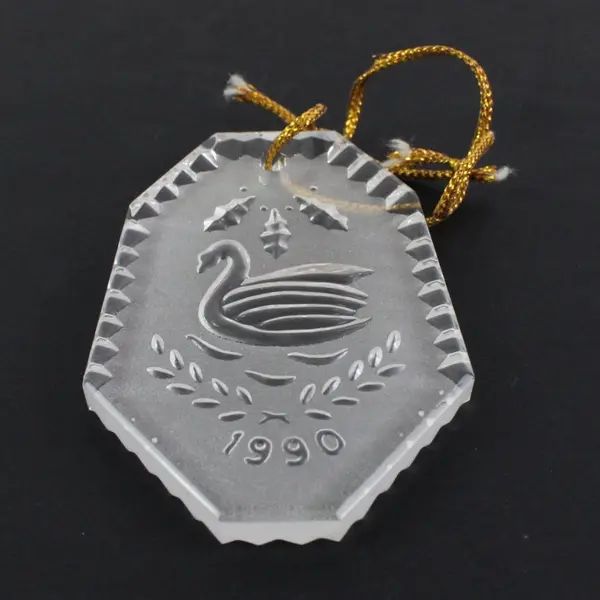 Waterford Crystal Twelve Days Of Christmas 1990 7 Swans-a-Swimming Felt Box Bag 