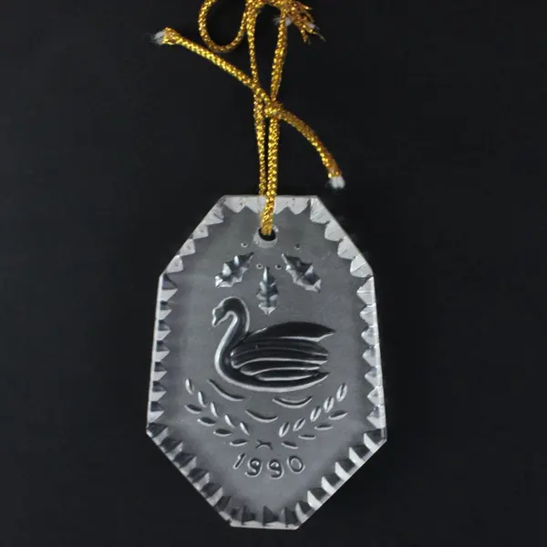 Waterford Crystal Twelve Days Of Christmas 1990 7 Swans-a-Swimming Felt Box Bag 