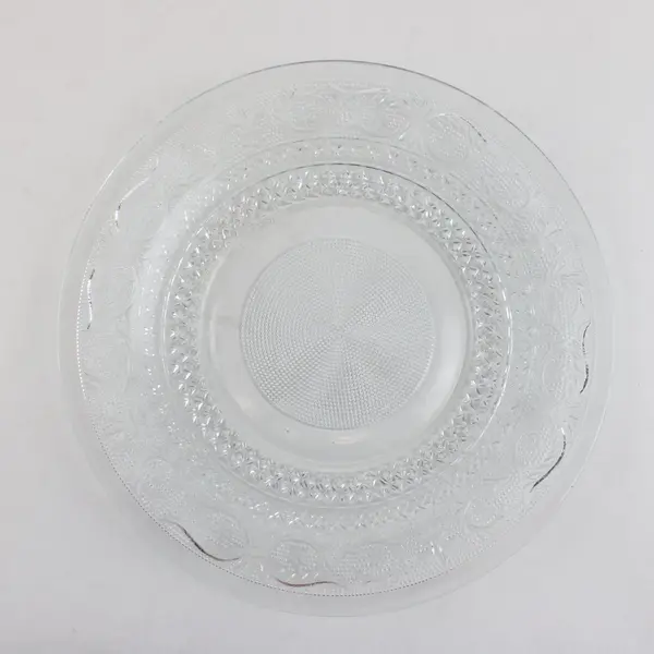 KIG Malaysia Trellis Clear Glass Dinner Plates Set of 4 10 Inch