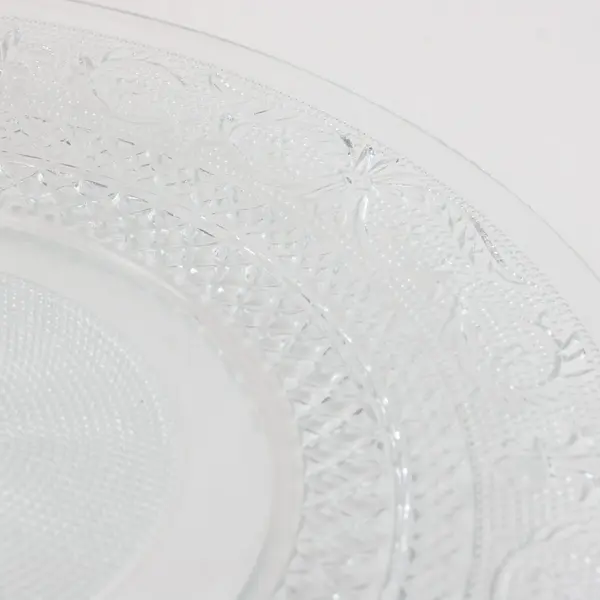 KIG Malaysia Trellis Clear Glass Dinner Plates Set of 4 10 Inch