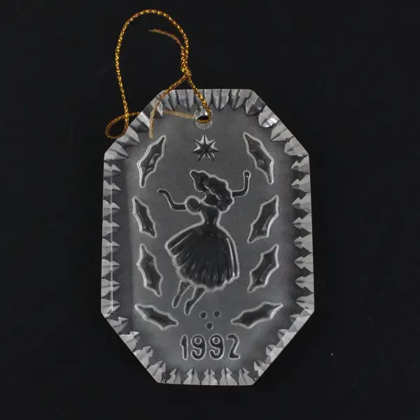 Waterford Crystal 1992 Nine Ladies Dancing Ornament 3" with Felt Bag & Box