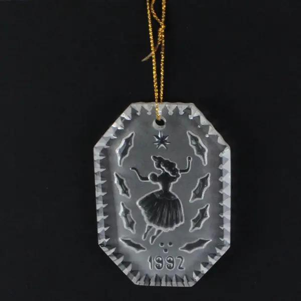 Waterford Crystal 1992 Nine Ladies Dancing Ornament 3" with Felt Bag & Box