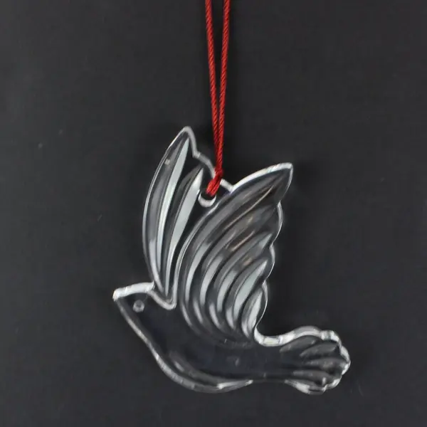 Waterford Crystal Christmas Dove Ornament with Felt Bag & Box 3" Tall