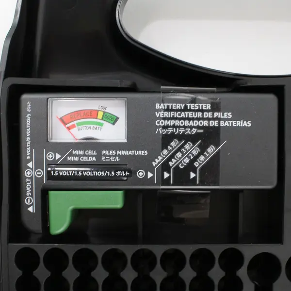Amazon Basics Plastic Battery Organizer Storage Case With Battery Tester 