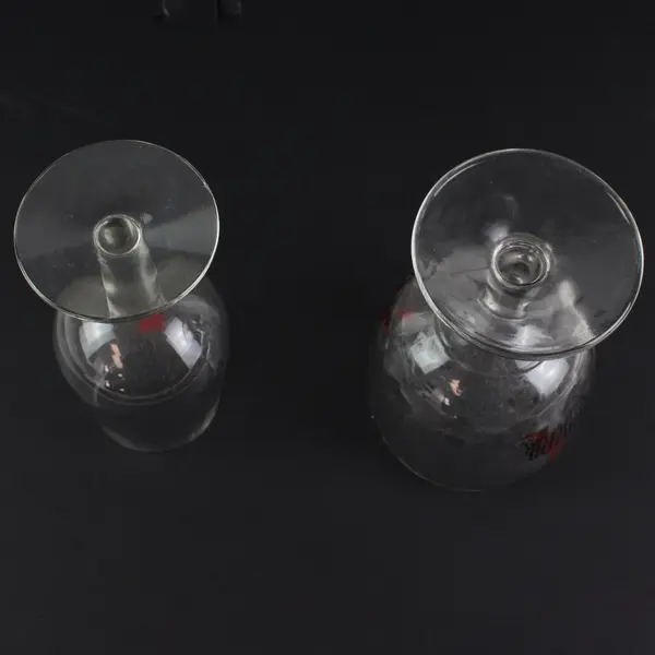 Lot of 2 Vintage Michelob Beer Drink Glasses Stemmed, Red Banner Logo 