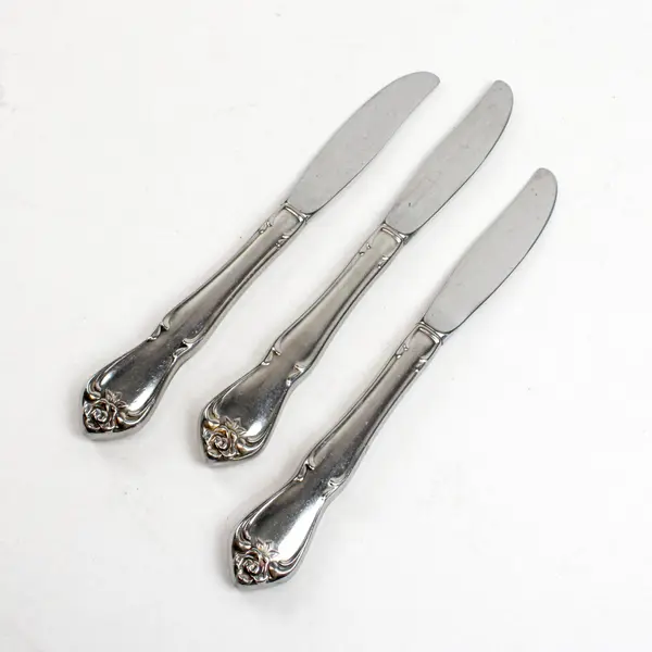 Lot of 3 Oneida Rogers Arbor Rose-True Rose Stainless Modern Solid Knives 8 3/8"