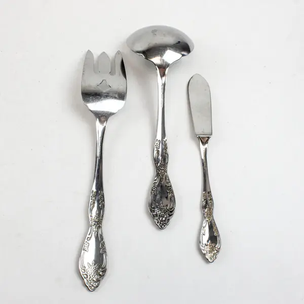 Set of 3 Oneida Galveston Stainless Steel Glossy Mixed Serving & Dining Utensils