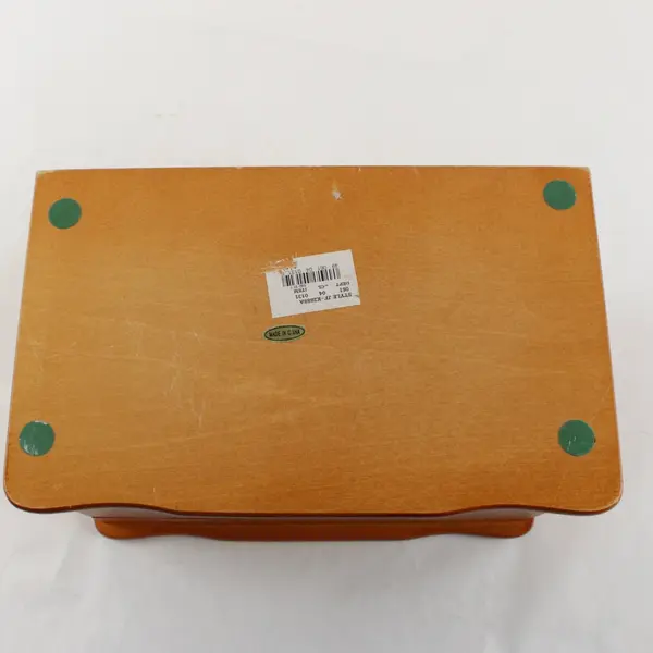 Honey Tone Wooden Jewelry Box Organizer Storage FLAWED