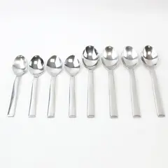 Lot of 8 Fortessa Classical Spoons 7in & 6in Used Flatware