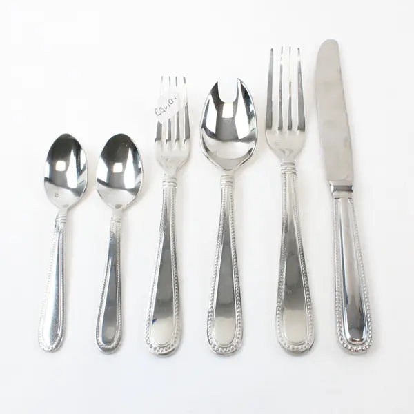 Lot of 6 Fortessa Caviar Assorted Silverware Flatware Used