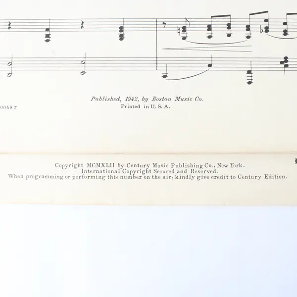 Lot Of 2 Vintage Sheet Music from 1942 Featuring Ay Ay Ay and The Holy City