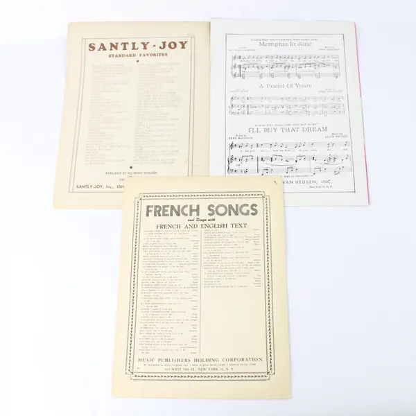 Lot Of 3 Vintage Music Sheets 1945 Featuring Aren't You Glad You're You 