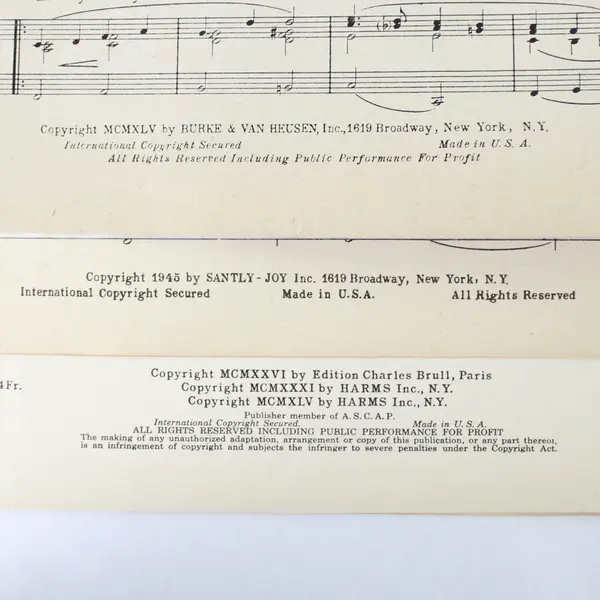 Lot Of 3 Vintage Music Sheets 1945 Featuring Aren't You Glad You're You 