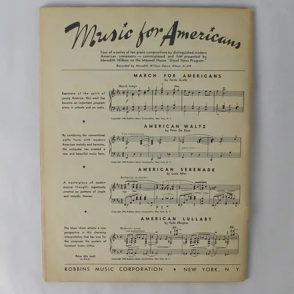 Vintage Music Book Robbins All-Star Radio Theme Songs 1942
