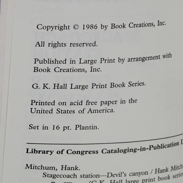 Vintage Large Print Western Devil's Canyon by Hank Mitchum 1992 Paperback