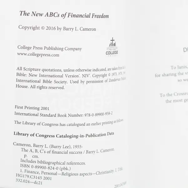 The ABC's of Financial Freedom by Barry L. Cameron 2016 Paperback