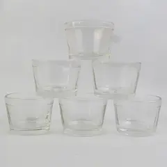 Set of 6 A27 Clear Glass Bowls Approximately 1/2 Cup
