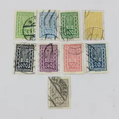 Lot of 9 Austria Hungary Heller Agriculture Stamps Used 1920s