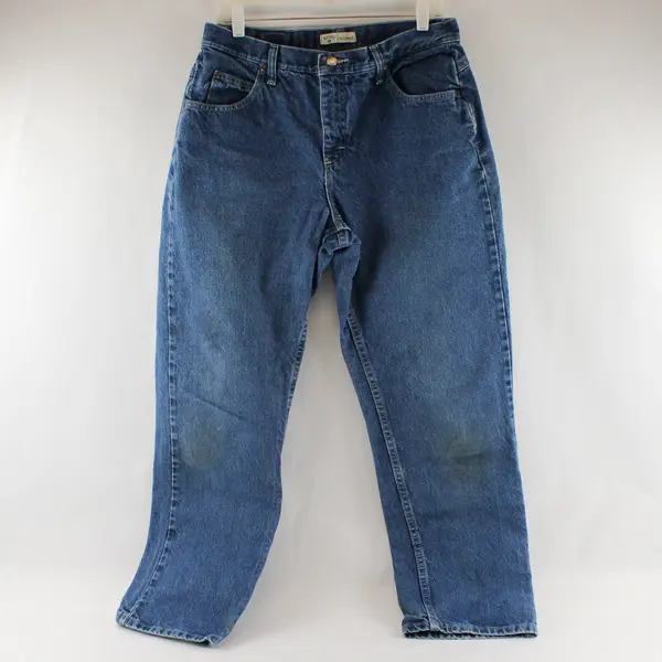 Lot of 3 Heavyweight Damaged Denim Jeans for Crafts Scraps Projects