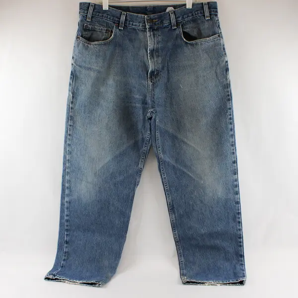 Lot of 3 Heavyweight Damaged Denim Jeans for Crafts Scraps Projects