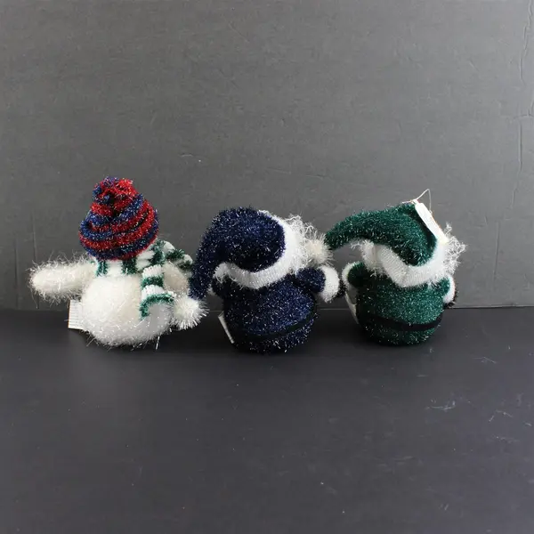 Lot of 3 Accents & Occasions Snowman and Santa Christmas Ornaments
