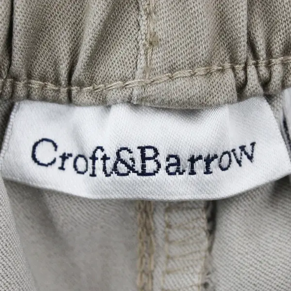 Croft & Barrow Women's Petite Size 4P Short Stretch Beige Pants Elastic Waist