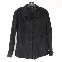 Lemon Grass Studio Women's Size Large Black Corduroy Cotton Button Up Shirt