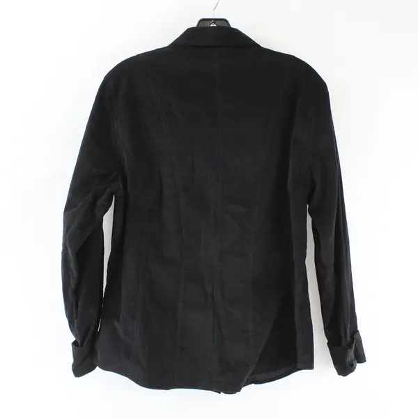 Lemon Grass Studio Women's Size Large Black Corduroy Cotton Button Up Shirt