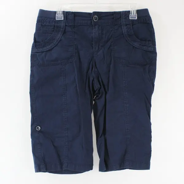 Khakis & Company Women's Size 6 Navy Blue Capri Pants Elastic Waist Pockets