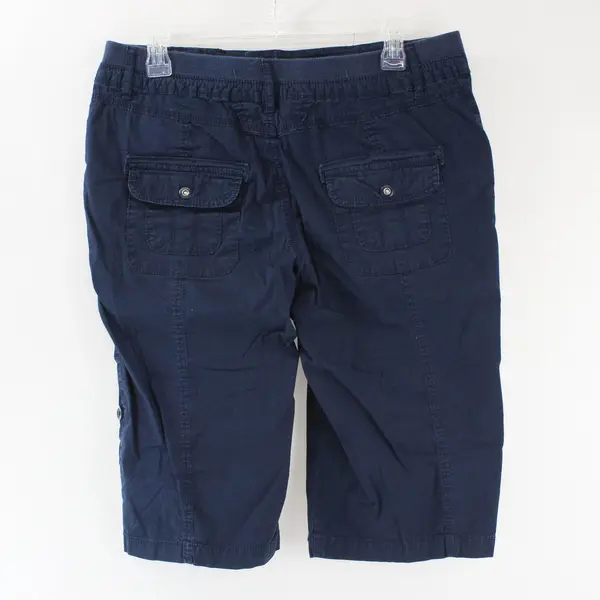 Khakis & Company Women's Size 6 Navy Blue Capri Pants Elastic Waist Pockets