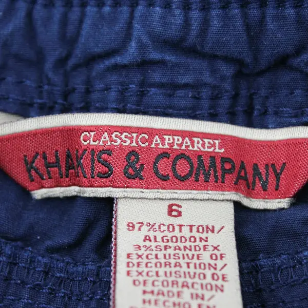 Khakis & Company Women's Size 6 Navy Blue Capri Pants Elastic Waist Pockets