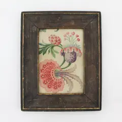 Vintage Wooden Framed Floral Fabric 8"x10"