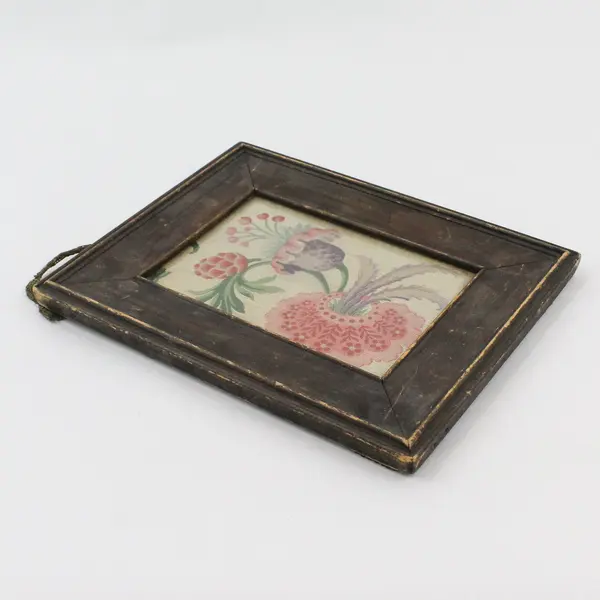 Vintage Wooden Framed Floral Fabric 8"x10"