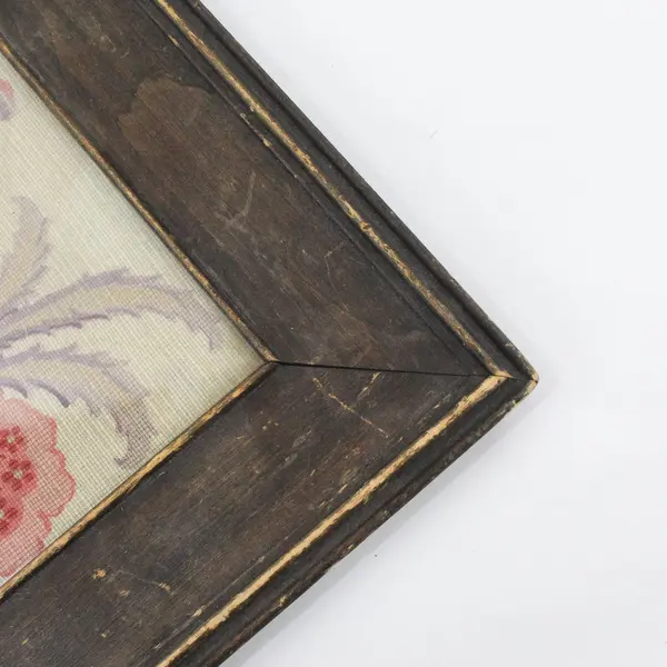 Vintage Wooden Framed Floral Fabric 8"x10"