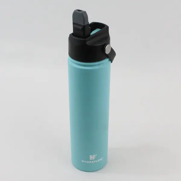Hydraflow 25oz Turquoise Stainless Steel Triple-Wall Insulated Bottle, Black Lid