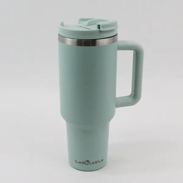 LABULABLA 40 Oz Handled Insulated Tumbler Mint Green