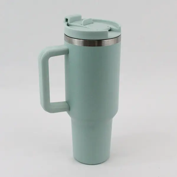 LABULABLA 40 Oz Handled Insulated Tumbler Mint Green