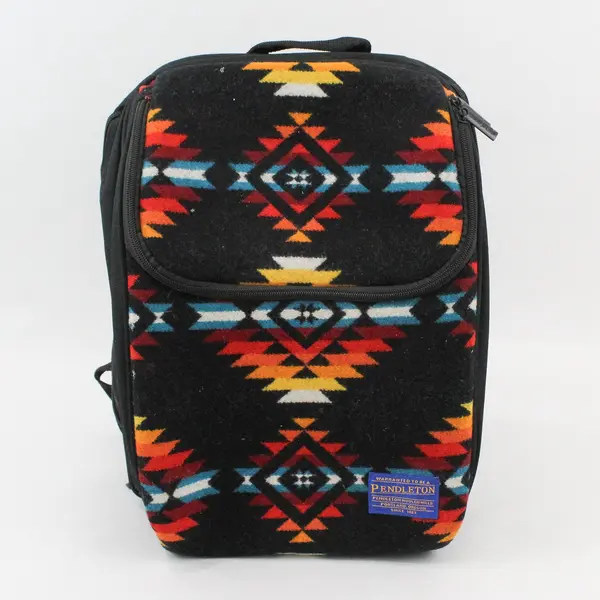 Vintage Pendleton Wool Picnic Backpack Complete 4-Person Aztec Geometric Pattern