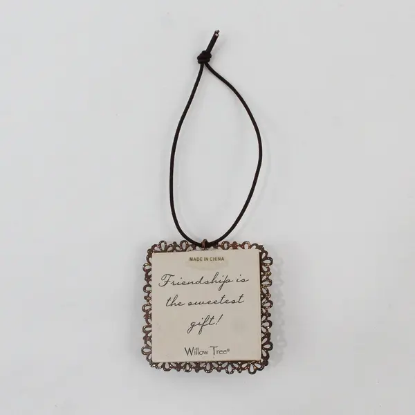 VTG Willow Tree Friendship Plaque Ornament Metal Trim Wire Flowers Demdaco