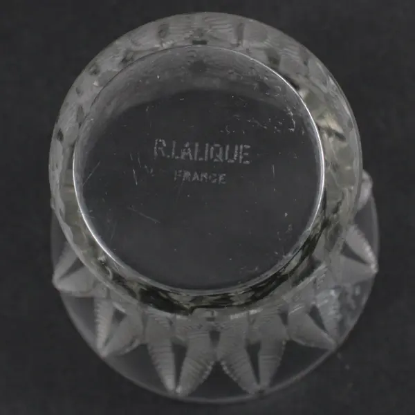 Rene Lalique France Vase Raised Fern Leaf Relief 1933 5in Fair