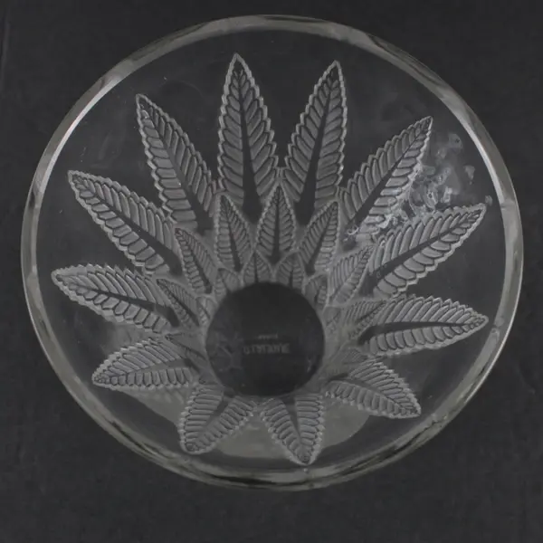 Rene Lalique France Vase Raised Fern Leaf Relief 1933 5in Fair
